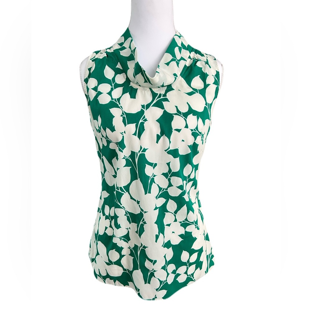 Banana Republic Green Floral Blouse Top Small